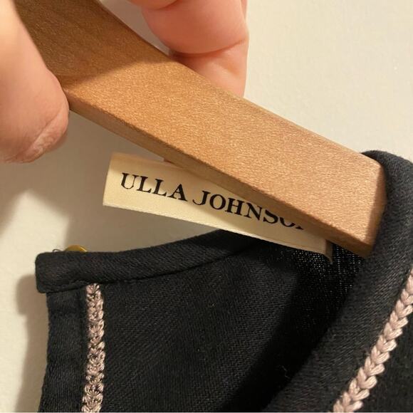 Ulla Johnson Black Red Intricate Golden Long Sleeve Mini Dress Medium - Picture 10 of 16